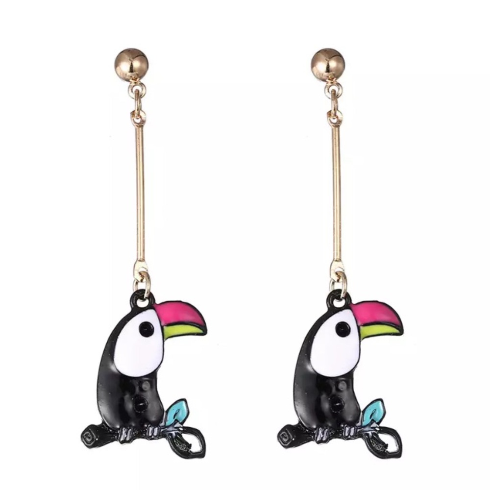 ‼️Bundled Only‼️Black Tuscan Bird DangleEarrings - Picture 2 of 2